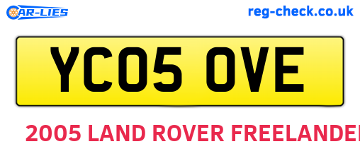 YC05OVE are the vehicle registration plates.
