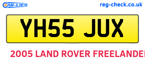 YH55JUX are the vehicle registration plates.