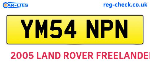 YM54NPN are the vehicle registration plates.
