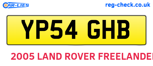 YP54GHB are the vehicle registration plates.