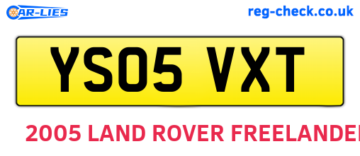 YS05VXT are the vehicle registration plates.