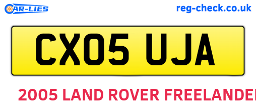 CX05UJA are the vehicle registration plates.