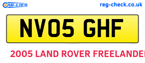 NV05GHF are the vehicle registration plates.