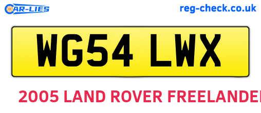 WG54LWX are the vehicle registration plates.