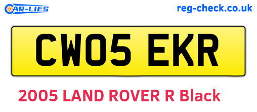 CW05EKR are the vehicle registration plates.