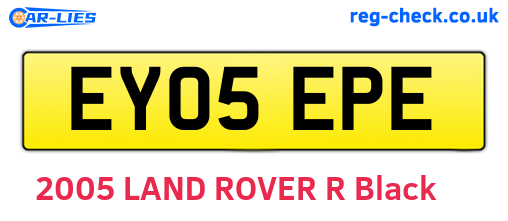 EY05EPE are the vehicle registration plates.