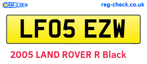 LF05EZW are the vehicle registration plates.