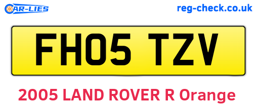 FH05TZV are the vehicle registration plates.
