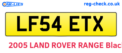LF54ETX are the vehicle registration plates.