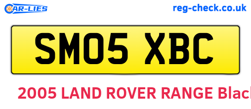 SM05XBC are the vehicle registration plates.