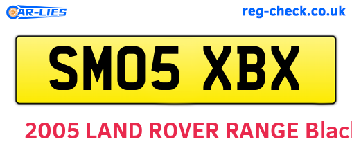 SM05XBX are the vehicle registration plates.