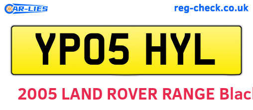YP05HYL are the vehicle registration plates.