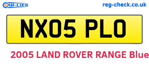 NX05PLO are the vehicle registration plates.