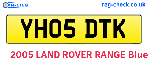 YH05DTK are the vehicle registration plates.