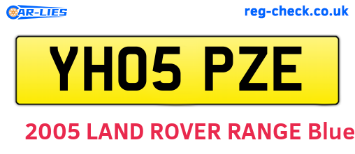 YH05PZE are the vehicle registration plates.