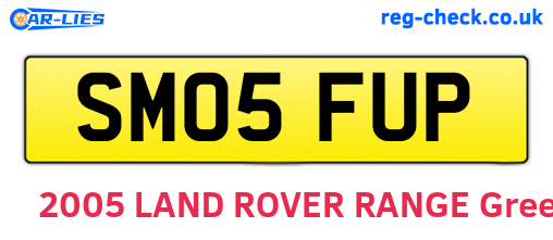 SM05FUP are the vehicle registration plates.