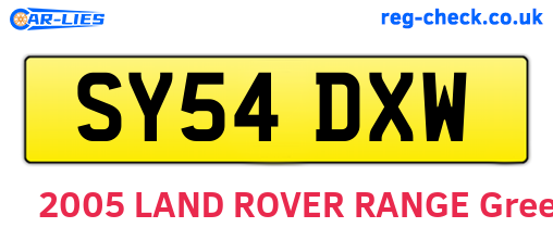 SY54DXW are the vehicle registration plates.