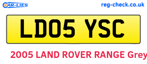 LD05YSC are the vehicle registration plates.