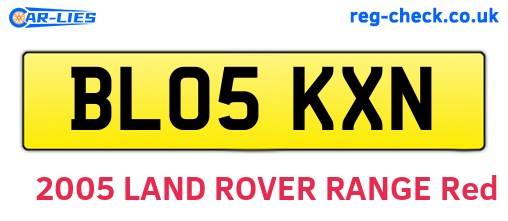 BL05KXN are the vehicle registration plates.