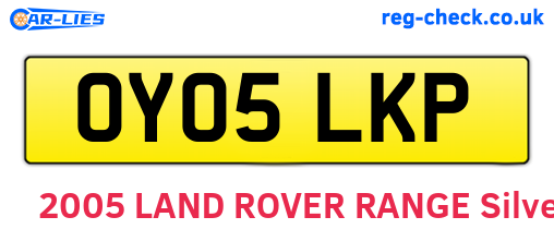 OY05LKP are the vehicle registration plates.