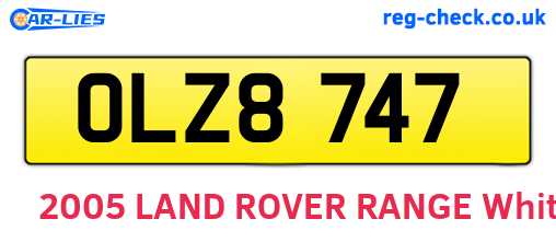 OLZ8747 are the vehicle registration plates.