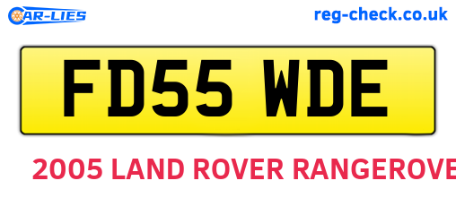 FD55WDE are the vehicle registration plates.