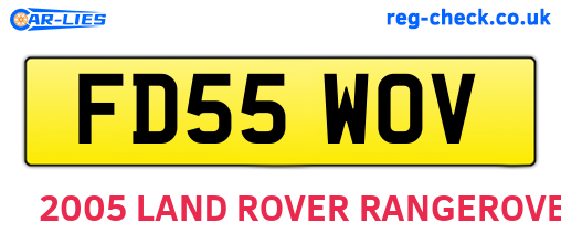 FD55WOV are the vehicle registration plates.