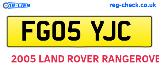 FG05YJC are the vehicle registration plates.
