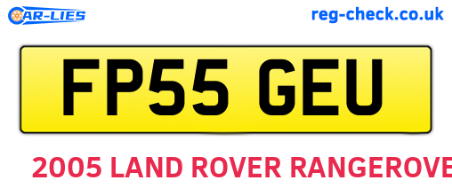 FP55GEU are the vehicle registration plates.