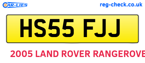 HS55FJJ are the vehicle registration plates.