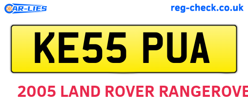 KE55PUA are the vehicle registration plates.
