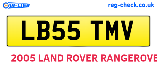 LB55TMV are the vehicle registration plates.