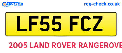 LF55FCZ are the vehicle registration plates.