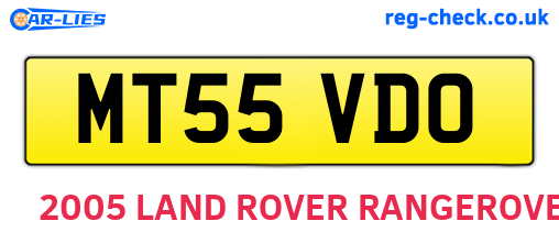 MT55VDO are the vehicle registration plates.