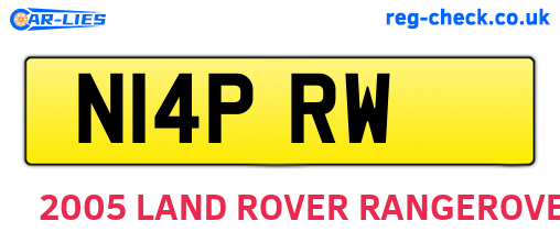 N14PRW are the vehicle registration plates.