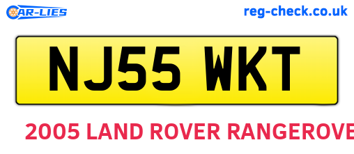 NJ55WKT are the vehicle registration plates.