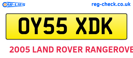 OY55XDK are the vehicle registration plates.
