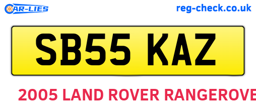 SB55KAZ are the vehicle registration plates.