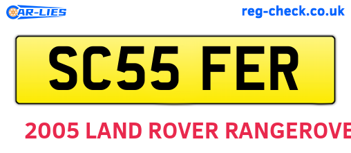 SC55FER are the vehicle registration plates.