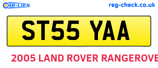 ST55YAA are the vehicle registration plates.