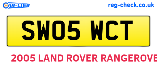 SW05WCT are the vehicle registration plates.