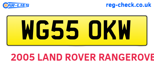 WG55OKW are the vehicle registration plates.