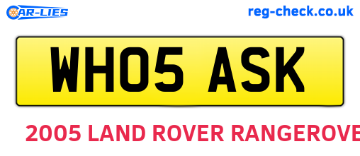WH05ASK are the vehicle registration plates.