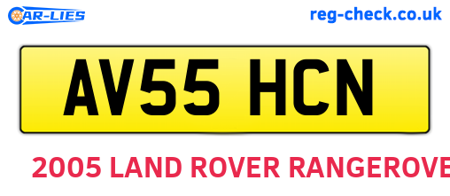 AV55HCN are the vehicle registration plates.