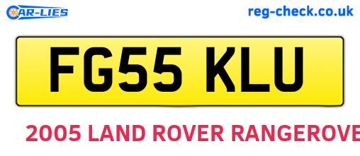 FG55KLU are the vehicle registration plates.
