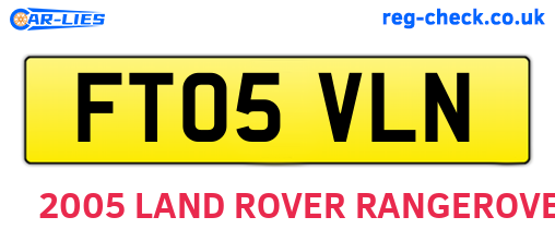 FT05VLN are the vehicle registration plates.