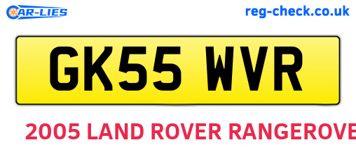 GK55WVR are the vehicle registration plates.