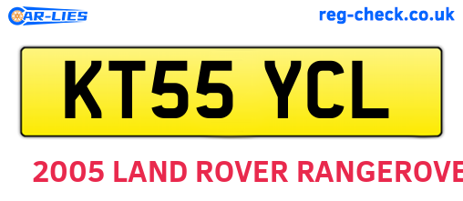 KT55YCL are the vehicle registration plates.