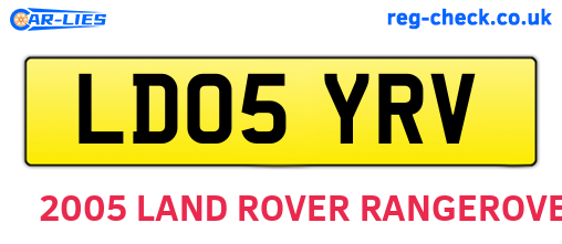 LD05YRV are the vehicle registration plates.
