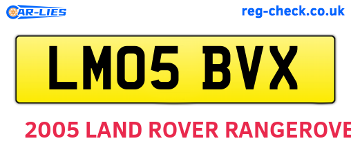 LM05BVX are the vehicle registration plates.
